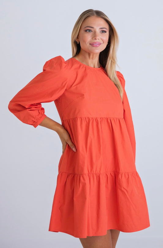 Poplin Tiered Dress