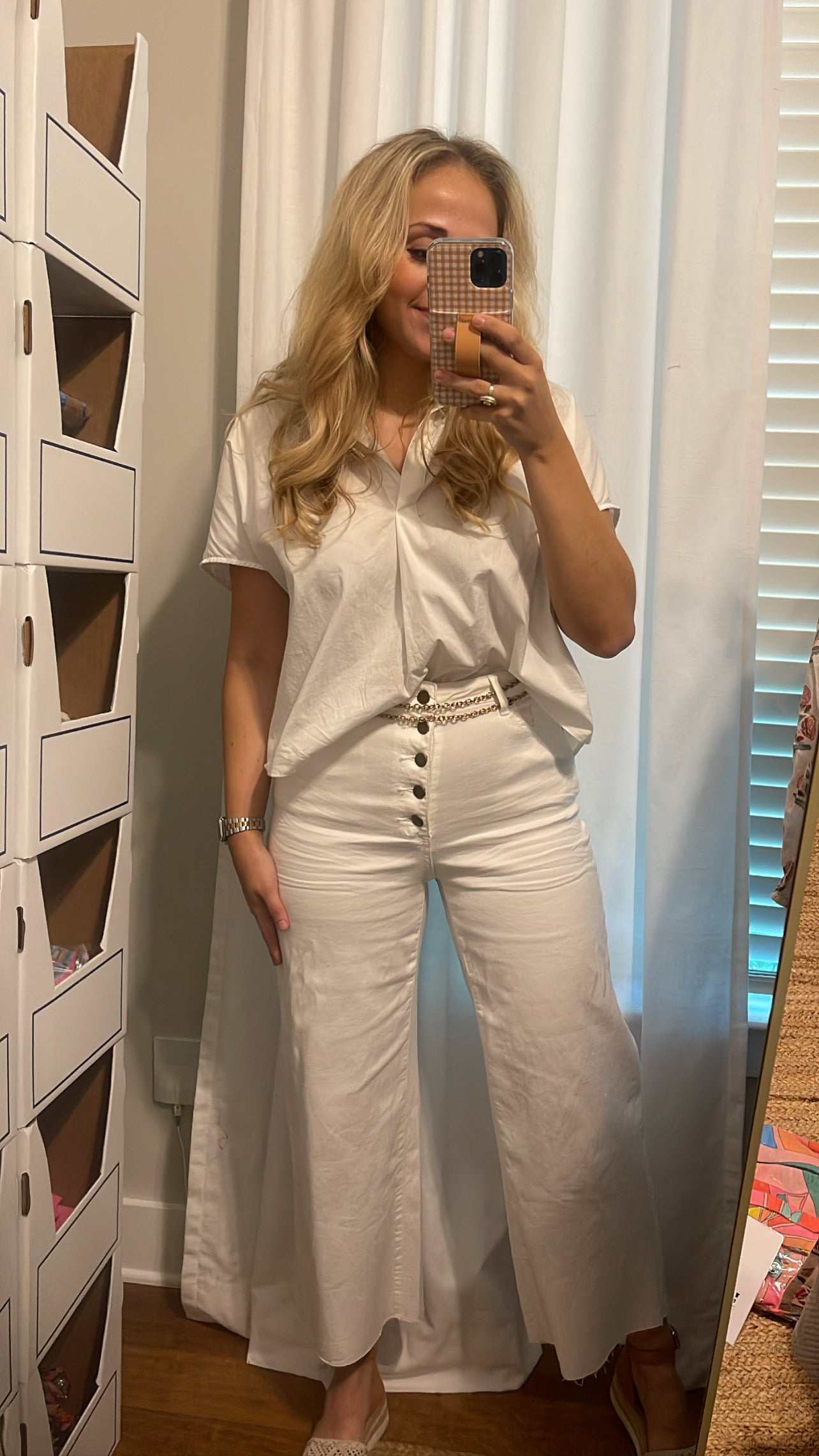 Wide Leg White Jeans