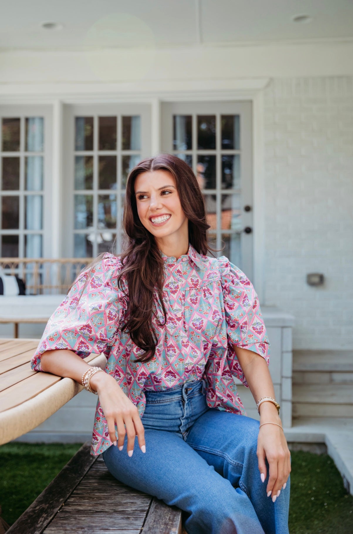 Floral Puff Sleeve Top