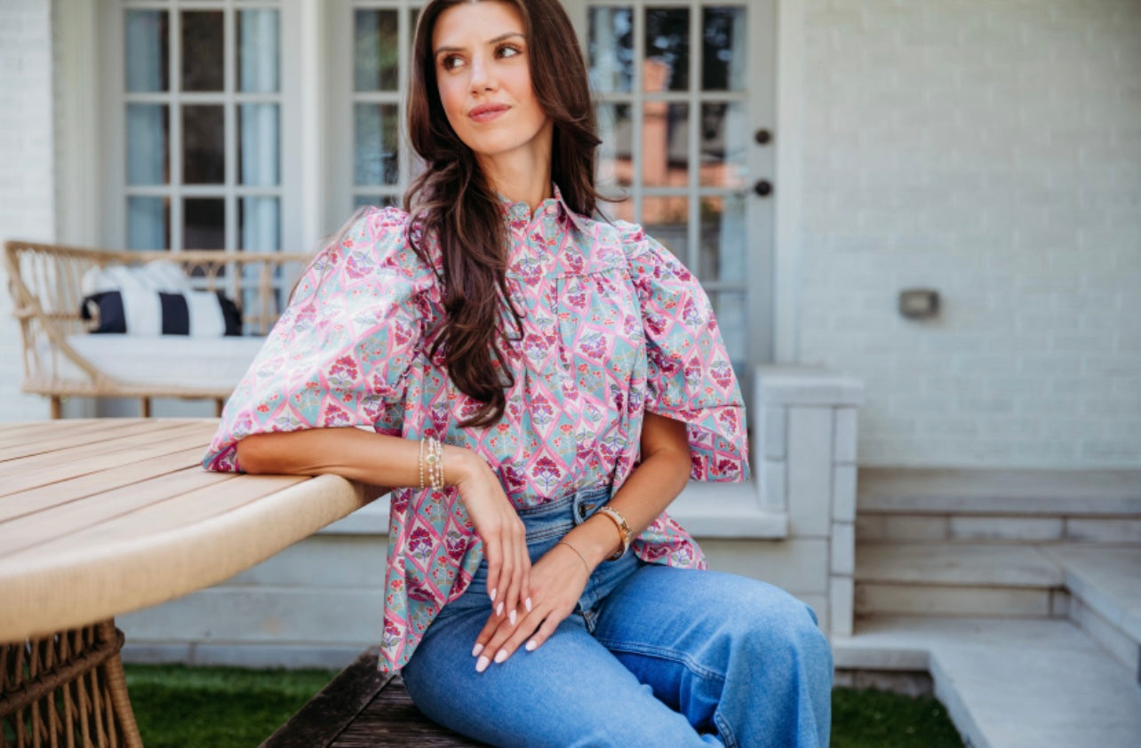 Floral Puff Sleeve Top