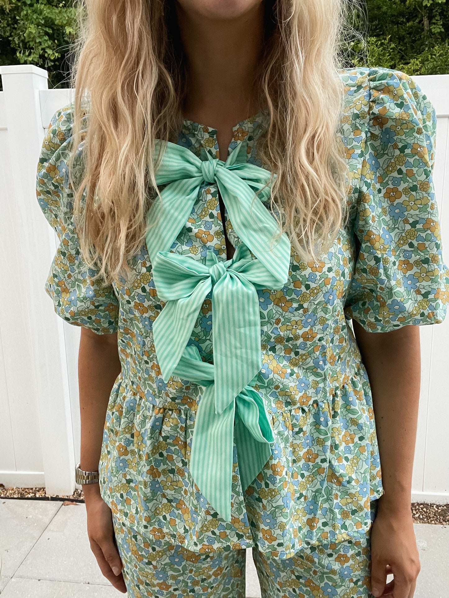 Printed Bow Shirt