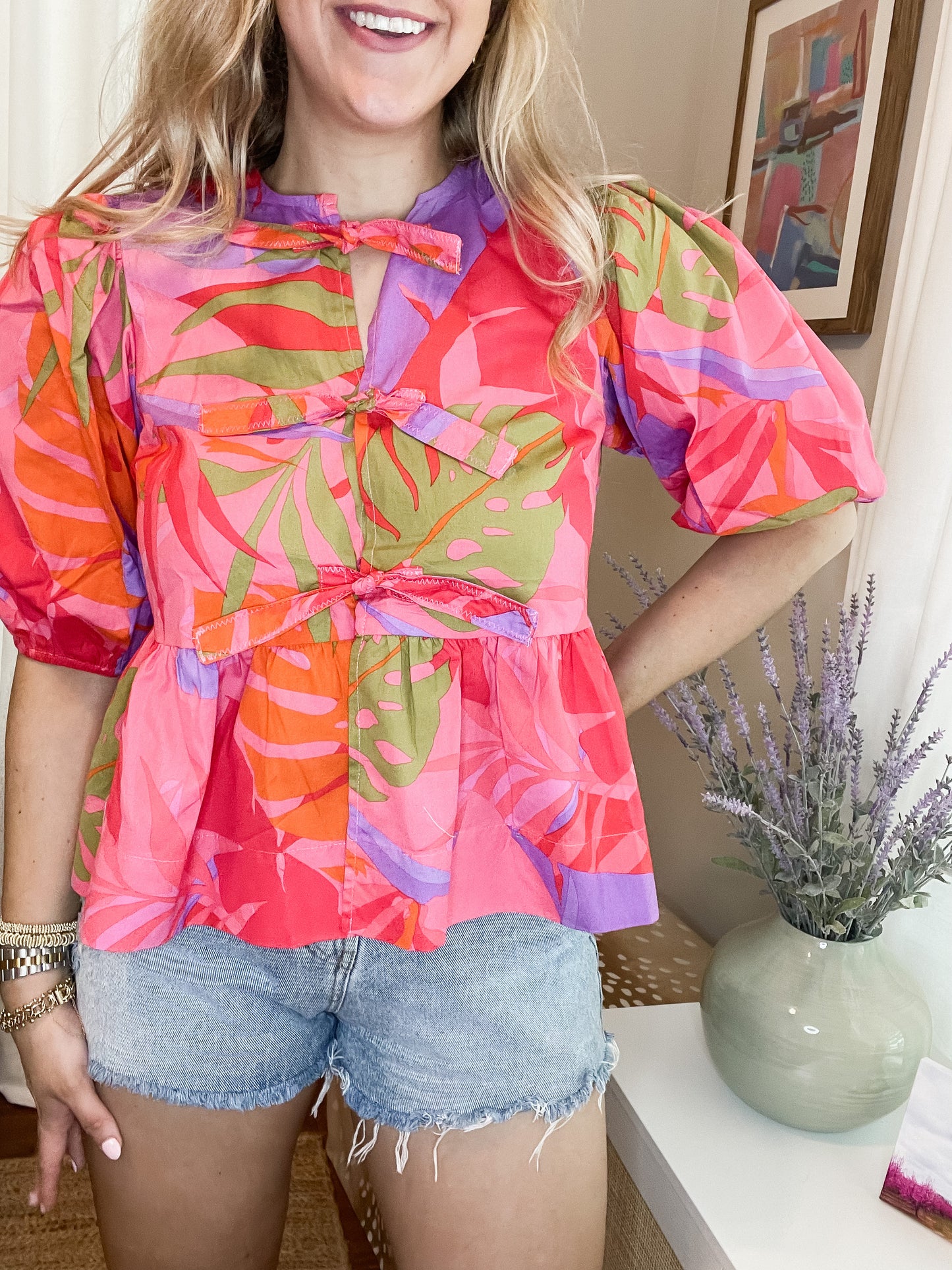 Karlie - Tropical Print Top