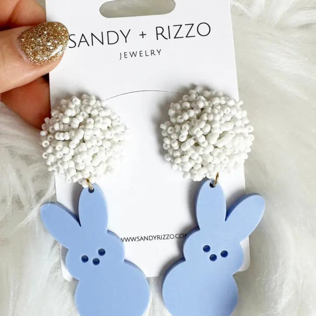 Bunny Dangles in Periwinkle