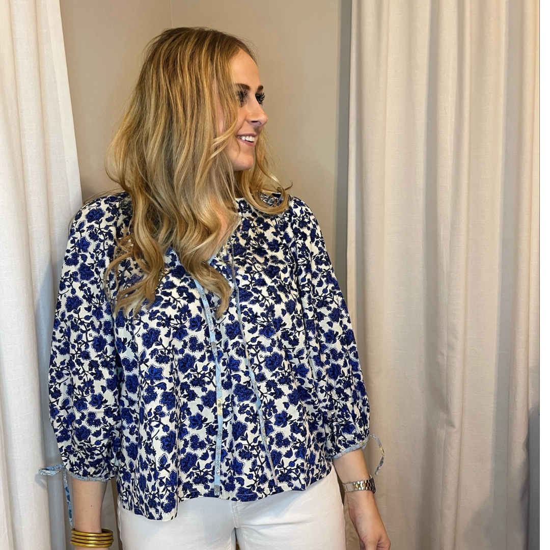 Dreamy Blue and White Blouse